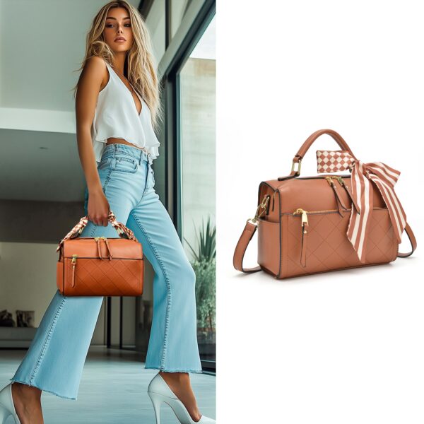 Bolsa Feminina de Mão e Transversal com Lenço