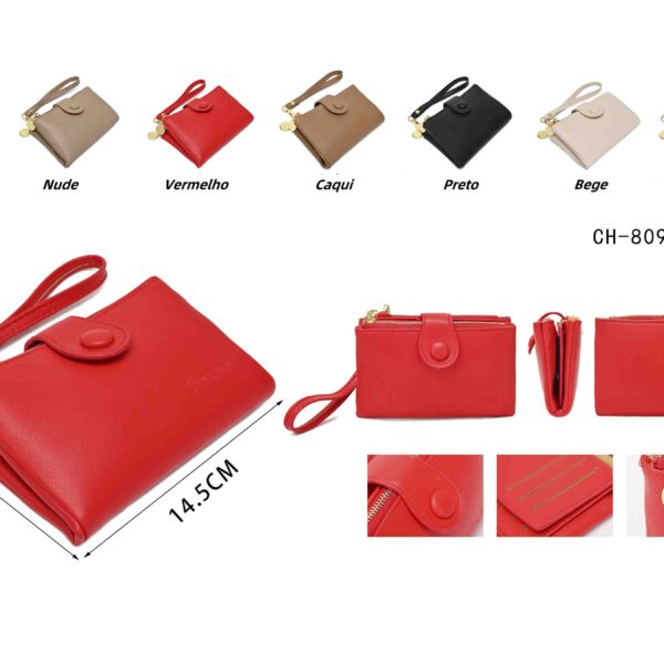 Carteira Feminina com Alça e Zíper Compacta