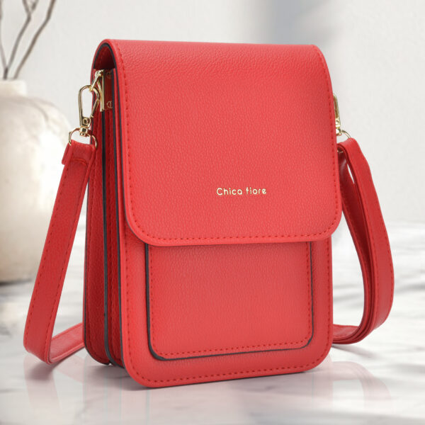 Bolsa Feminina Transversal Porta Celular Vermelha