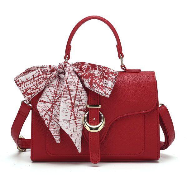 Bolsa Feminina de Mão e Transversal com Lenço | cor vermelha