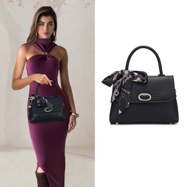 Bolsa Feminina de Mão Estruturada com Lenço