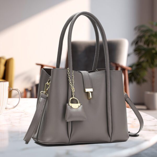 Bolsa Feminina Tote de Mão e Ombro Elegante Cinza | Lumoza