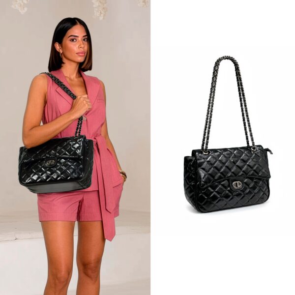 Bolsa Feminina Matelassê de Ombro com Corrente