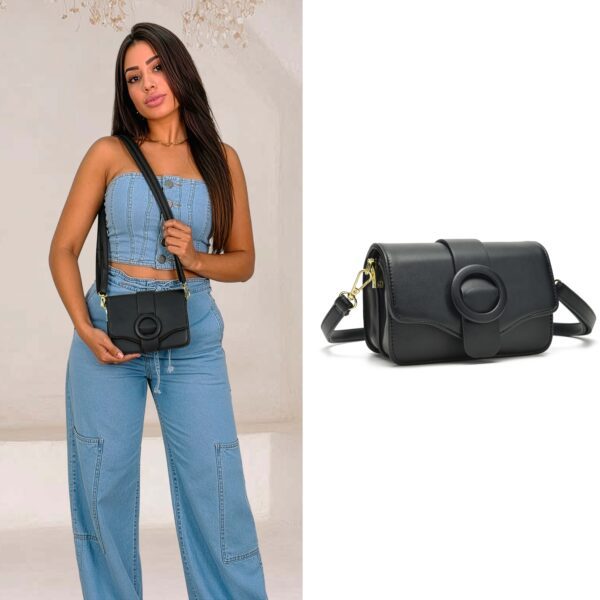 Bolsa Feminina Transversal Compacta com Fechamento Circular | Lumoza