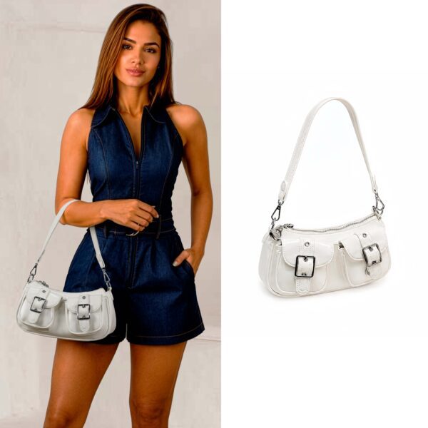 Bolsa Feminina de Ombro CH-3546 com Bolsos Frontais | Lumoza