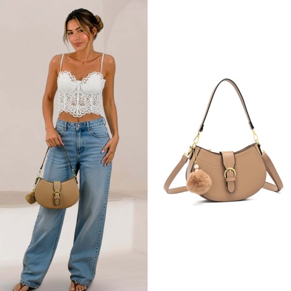 Bolsa Feminina de Ombro Meia-Lua LD-0056 | Lumoza Bolsas