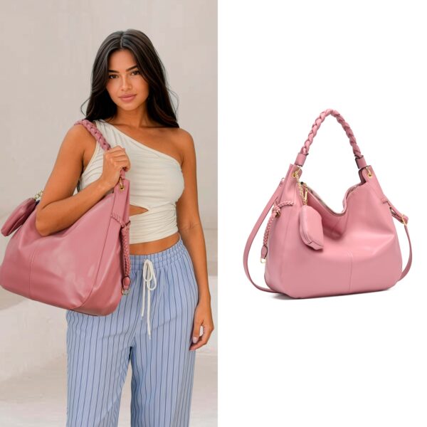 Bolsa Feminina Grande de Ombro LD-0043 | Lumoza Bolsas | cor rosa